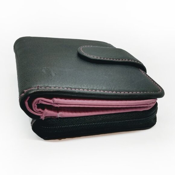 Vintage American Tourister Leather Wallet-Black/Pink - Picture 6 of 12